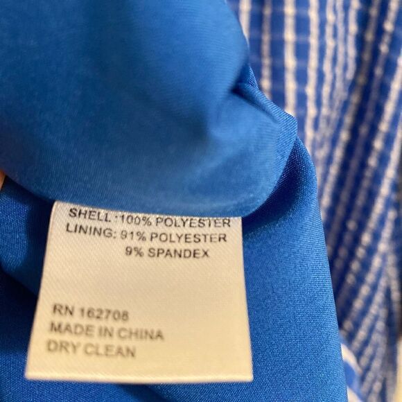 NWT LDT Blue and White Checkered Shift Dress - Picture 11 of 11